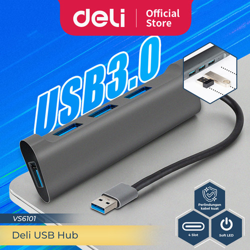 Deli Aoka USB Hub 3.0 4 Port Fast Transmission VS6101