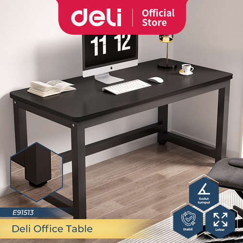 Deli Meja Kerja / Meja Belajar / Office Table 100 CM Hitam E91513