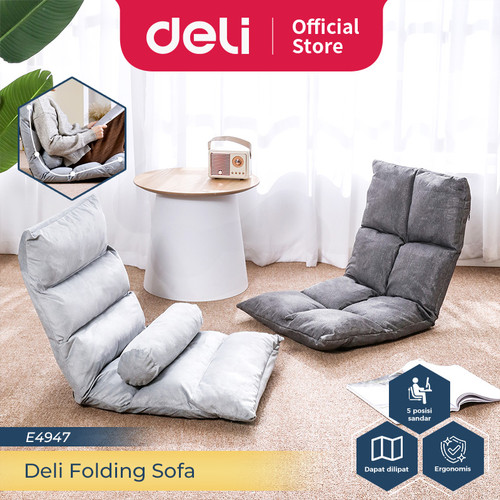 Deli Kursi Lantai Lipat / Kursi Lesehan / Sofa Dengan Guling E4947