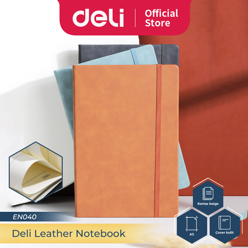 Deli Leather Notebook Buku Catatan A5 Sampul Kulit 96 120 Lembar EN04X