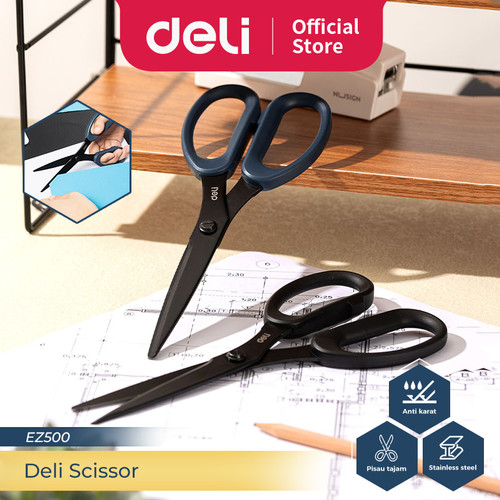 Deli Scissor / Gunting Serbaguna Anti Karat Pisau Tajam EZ50X