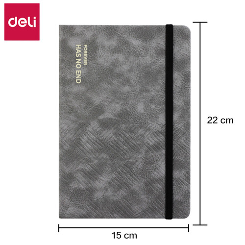 Deli Leather Cover Notebook A5 70GSM 80 96 Lembar EN111L EN12XL EN132L