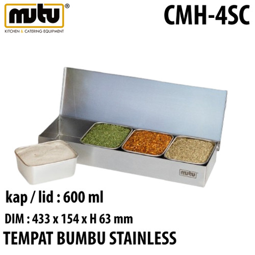 tempat bumbu 4 sekat / kotak bumbu stainless CMH-4SC