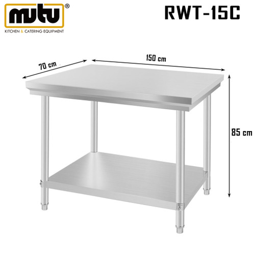 meja dapur/worktable stainless steel Mutu RWT-15C