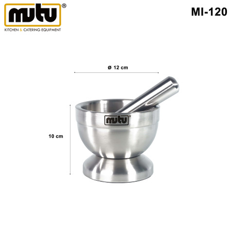 cobek tumbukan stainless /mortar pestle  MUTU MI-100