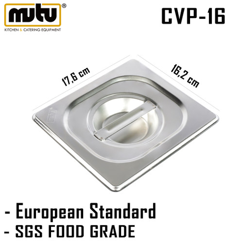 tutup pan 1/6 stainless steel Mutu CVP-16