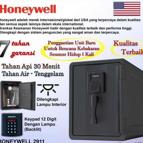 Brankas Anti api dan air Honeywell 2911 garansi 7 TAHUN