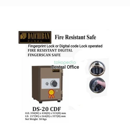 Brankas Tahan api Fingerprint Daichiban DS-20 CDF free ongkir jakarta