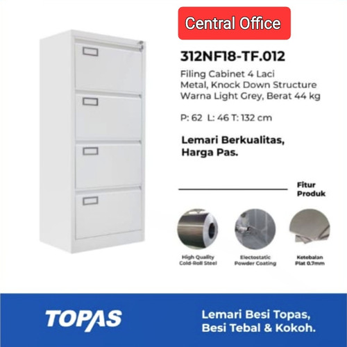 Filing cabinet Topas 4 Laci Free ongkir untuk Wilayah Jabodetabek