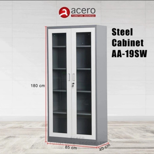 Lemari Arsip pintu swing kaca Acero 19 SW free ongkir Jatabek