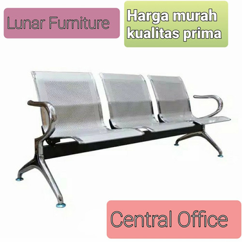 kursi tunggu 3 seater silver lunar free ongkir jatabek