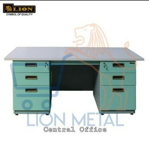 Meja kerja Kantor Besi uk 160 cm Lion L103N free ongkir untuk Dki