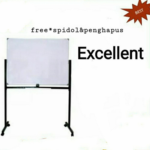 White board Excellent-60x120cm stand 2 muka free ongkir Wilayah Dki