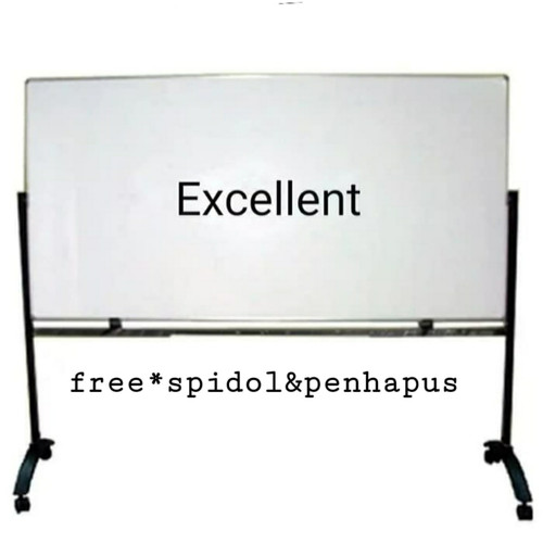 white board Excellent 120x240 2 muka Stand free ongkir Wilayah Dki