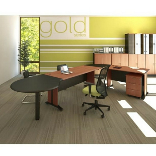 Meja Kantor Direktur Uno Gold LSet 4054 uk140cm free ongkir jatadebek