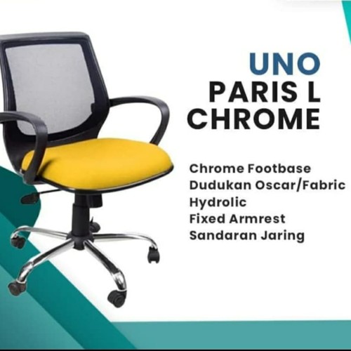 kursi kantor Uno-Paris L-chrome free ongkir wilayah jatadebek.