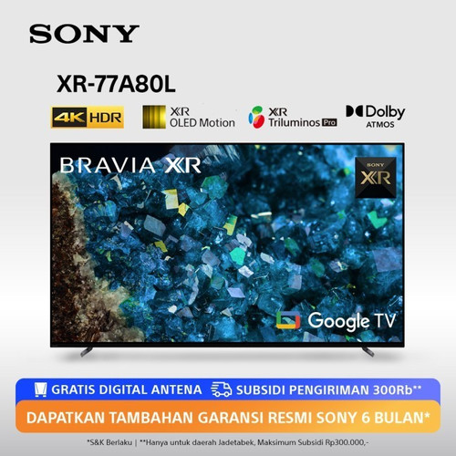 SONY Bravia OLED A80L 4K HDR Google TV 77 Inch XR-77A80L OLED Free Bracket / Antenna