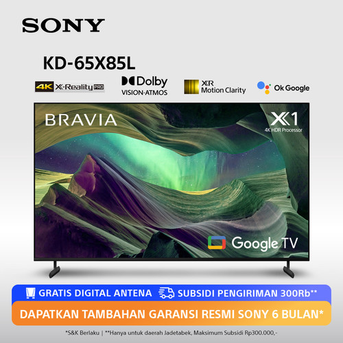 SONY Bravia X85L 4K Ultra HD HDR Google TV 65" KD-65X85L FREE ANTENNA