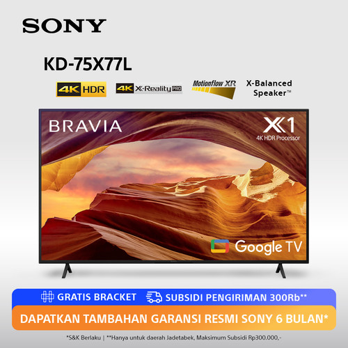 SONY Bravia LED X77L 4K HDR Google TV 75 Inch KD-75X77L