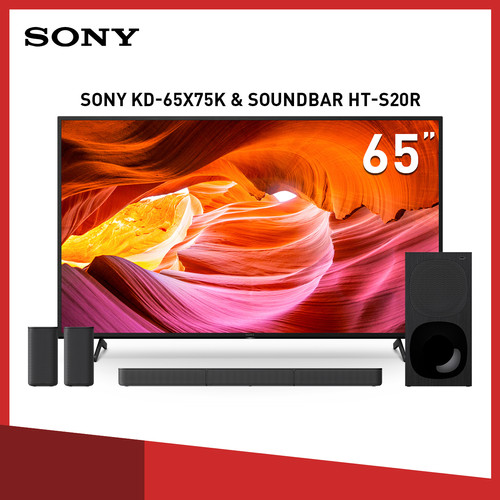 Bundle Sony KD-65X75K & Soundbar HT-S20R