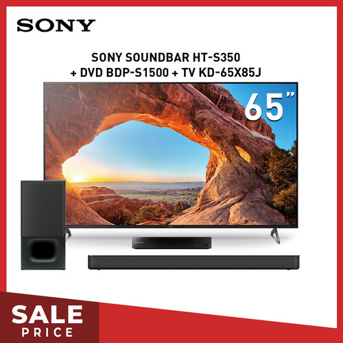 Bundle TV Sony Bravia KD-65X85J & DVD BDP-S1500 & Soundbar HT-S350