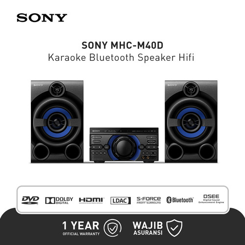 Sony Karaoke Bluetooth Speaker Hifi MHC-M40D with DVD - Black