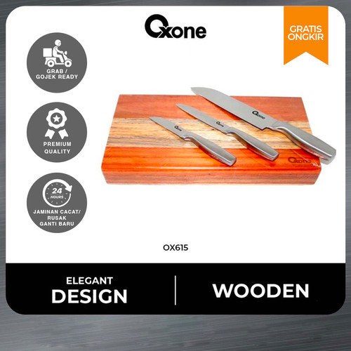 Oxone OX615 Bamboo Board dengan 3 Pcs pisau