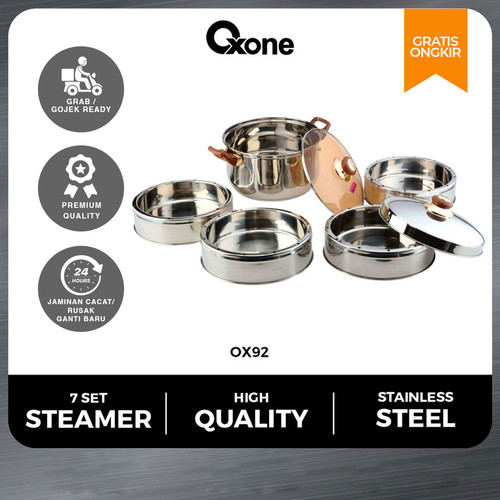 Oxone OX92 Express Cooker & Warmer 7+1/Stainless Steel/Panci Set/Baru