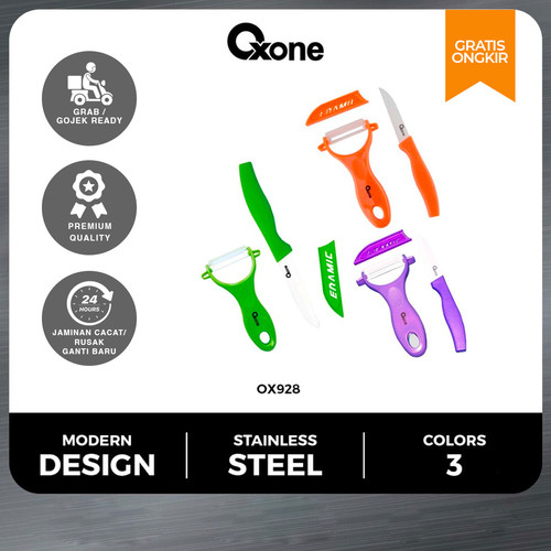 Oxone OX928 Pisau Set Keramik 1 Pisau dan 1 Peeler Kitchen Tools