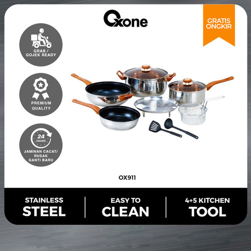 Oxone OX911 Panci Stainless Steel Set 6 pcs kitchen tools