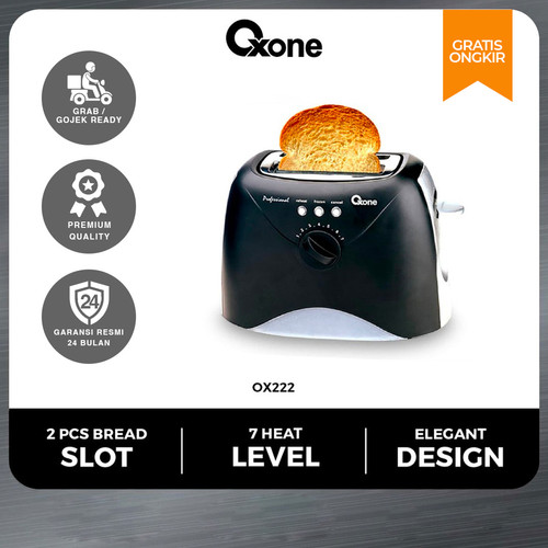 Oxone OX222 Bread Toaster Pemanggang Elektrik 2 Slice Toaster