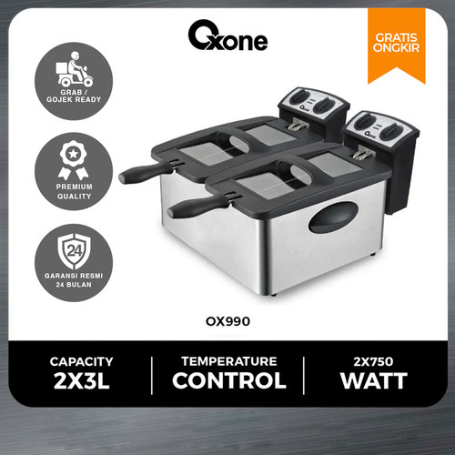 Oxone OX990 Deep Fryer Elektrik Penggorengan 2 Tank 2x3L