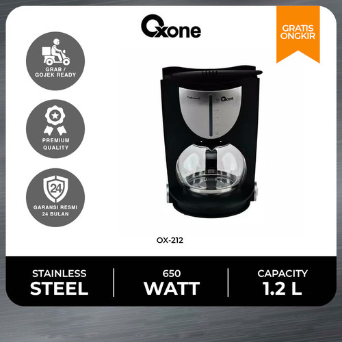 Oxone OX212 Coffe Maker Mesin Pembuat Kopi Teh 1.25 L Stainless