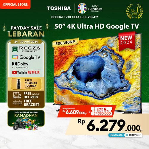 [FREE BRACKET] Toshiba TV 50" 4K Google TV - Dolby Vision - 50C350NP