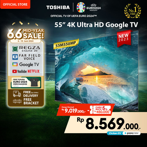 Toshiba TV 55" 4K UHD Google TV - Quantum Dot QLED Dolby - 55M550MP