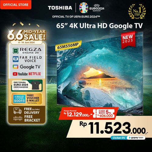 Toshiba TV 65" 4K UHD Google TV - Quantum Dot QLED Dolby - 65M550MP