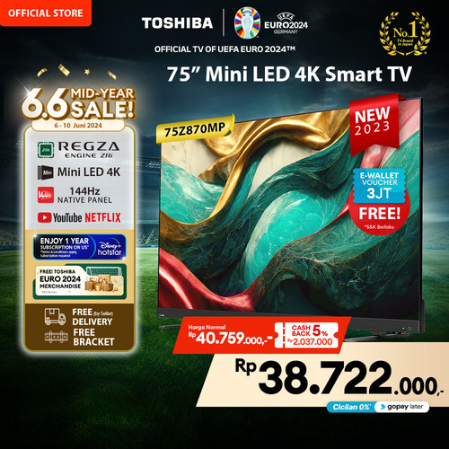 Toshiba TV 75" MINILED 144Hz 4K UHD SmartTV Dolby Vision IQ - 75Z870MP