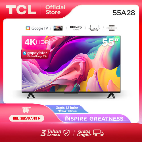 TCL 55A28 - 55 inch Google TV - 4K UHD - HDR 10 - 55A28