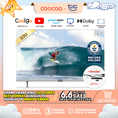 [+ BRACKET] COOCAA 43 inch Digital Smart TV (Model : Coocaa 43S3U)