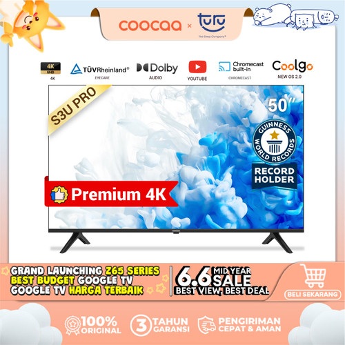 COOCAA 50 inch Smart TV-4K UHD-Dolby Audio (Coocaa 50S3UPRO)