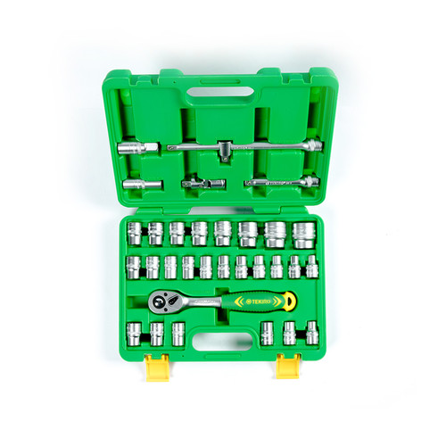 TEKIRO 1/2" DR. SOCKET SET 6 PT (TB PLASTIK) (SM) 32 PCS