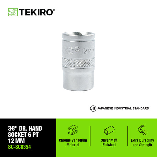 TEKIRO 3/8" DR. K SOCK 6 PT 12 MM (SM) / MATA SOCK / ANAK SOCK / TOOLS