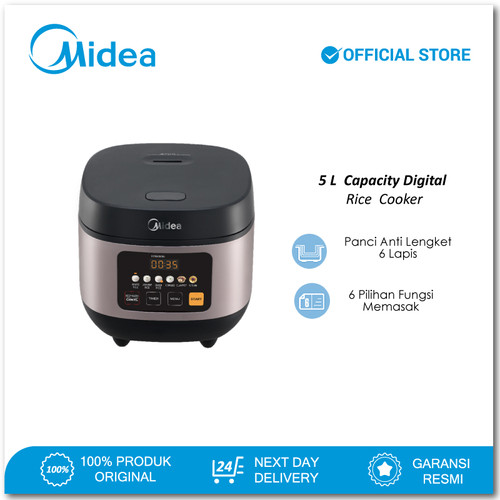 Midea Digital Rice Cooker 5L - MB-FS5020W - 6 Preset Menu