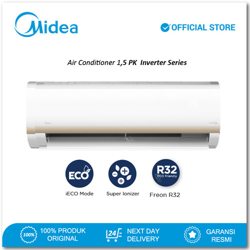 Midea AC Inverter 1.5 PK MSIAF-12CRDN2 (Unit Indoor & Outdoor)