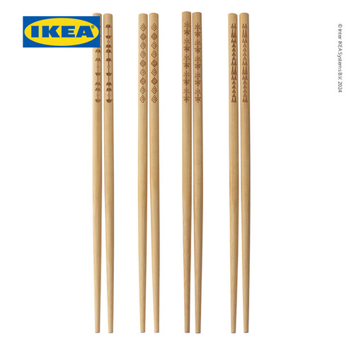 IKEA TREBENT Sumpit Makan Bambu Set Isi 4 Pasang