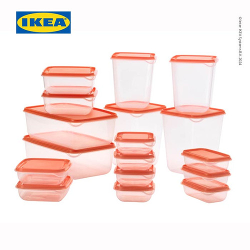 IKEA PRUTA Tempat Makan Transparant Set Isi 17pcs