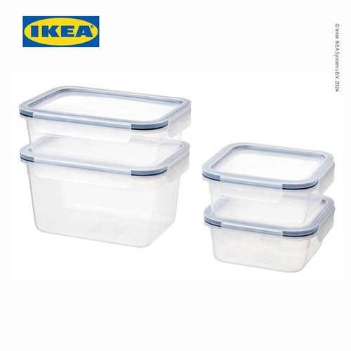 IKEA 365+ Tempat Makanan Dengan Tutup Plastik Set Isi 4pcs