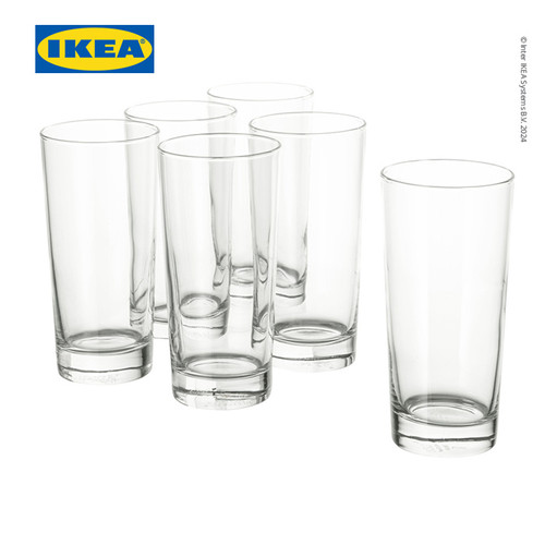 IKEA GODIS Gelas Kaca untuk Minum 40cl Kaca Isi 6pcs