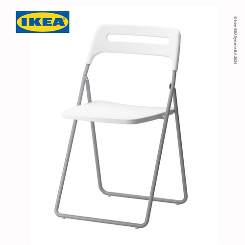 IKEA NISSE Kursi Lipat Putih Minimalis dengan Sandaran Punggung