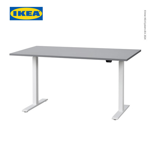 IKEA RODULF Meja Kerja Elektrik Adjustable Abu/Putih 140x80 cm